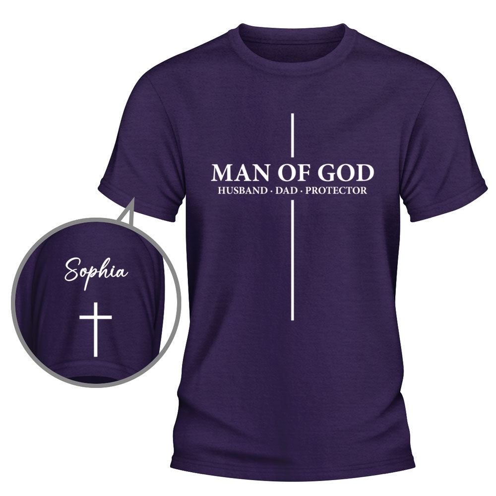 Custom Father's Day, Special Gift for Dad & Grandpa • Husband Dad Protector - Personalized Shirt With Design On Sleeve