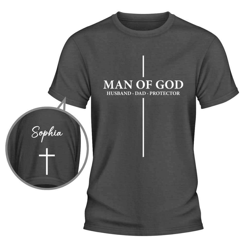 Custom Father's Day, Special Gift for Dad & Grandpa • Husband Dad Protector - Personalized Shirt With Design On Sleeve