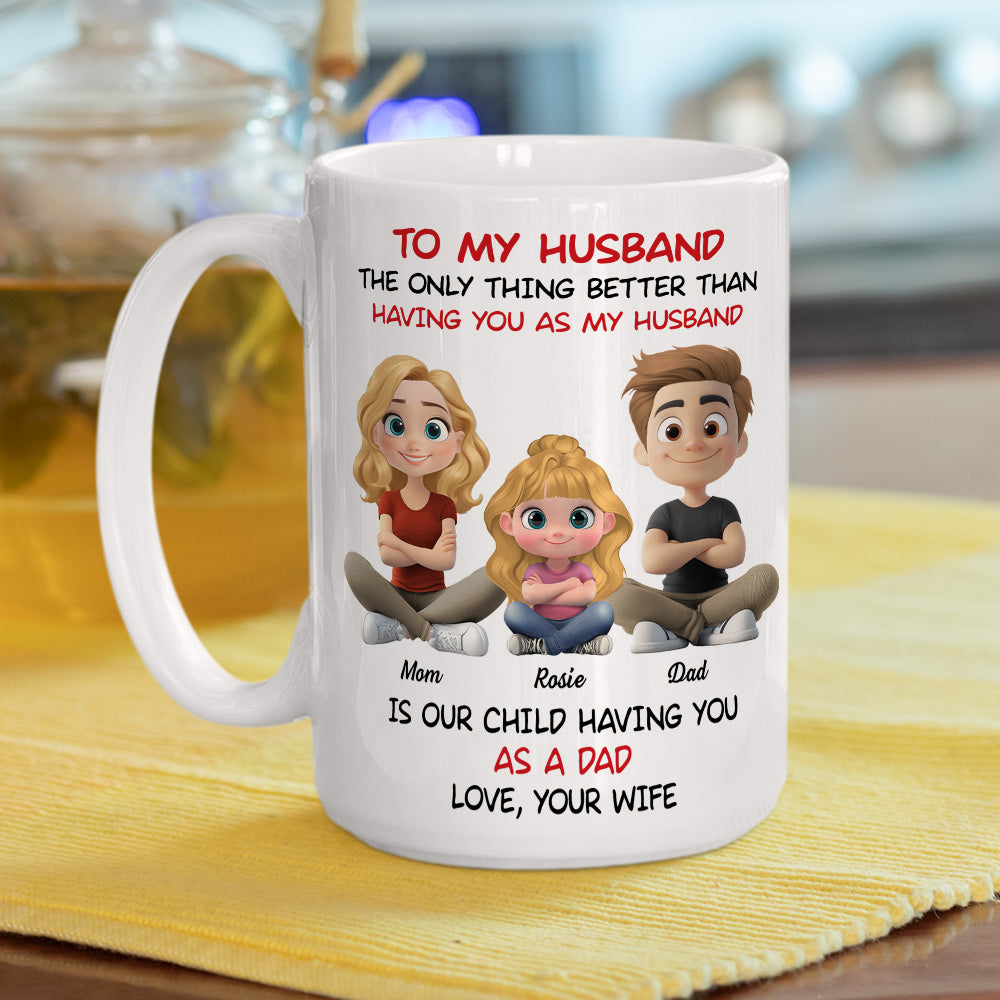 Custom Anniversary Keepsake Gifts For Couple • To My Husband Cartoonize - Personalized Coffee Mug