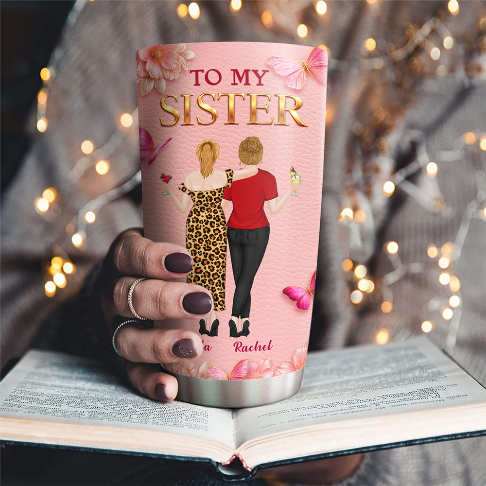 Custom Christmas Birthday Gifts For Best Friend • Butterfly Bestie Love - Personalized 3D Effect Tumbler