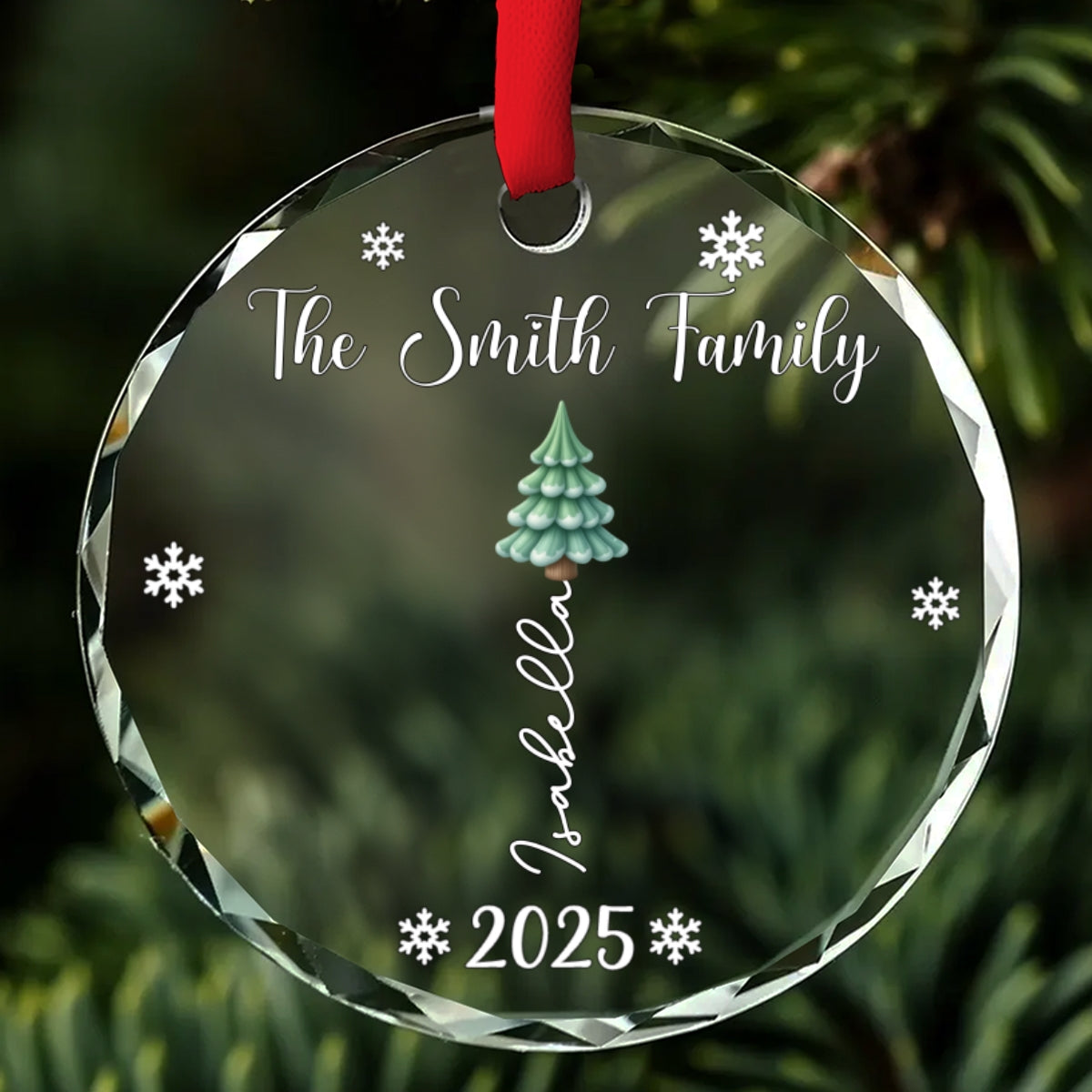 Custom Family Ornament, Christmas Gift for Family Members •  Together We Grow In Love - Personalized Glass Ornament