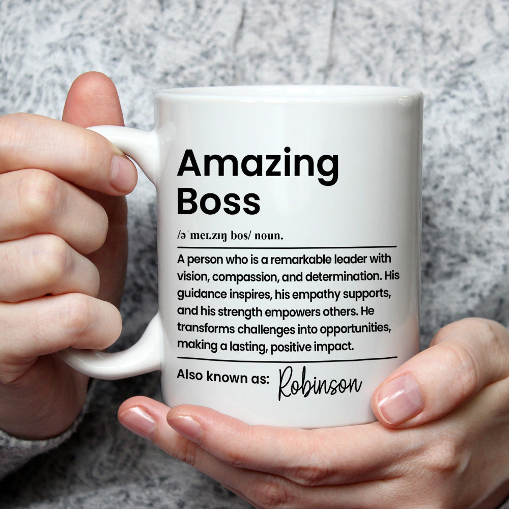 Custom Coworker, Christmas & Birthday Team Appreciation Gift • Amazing Boss - Personalized Coffee Mug