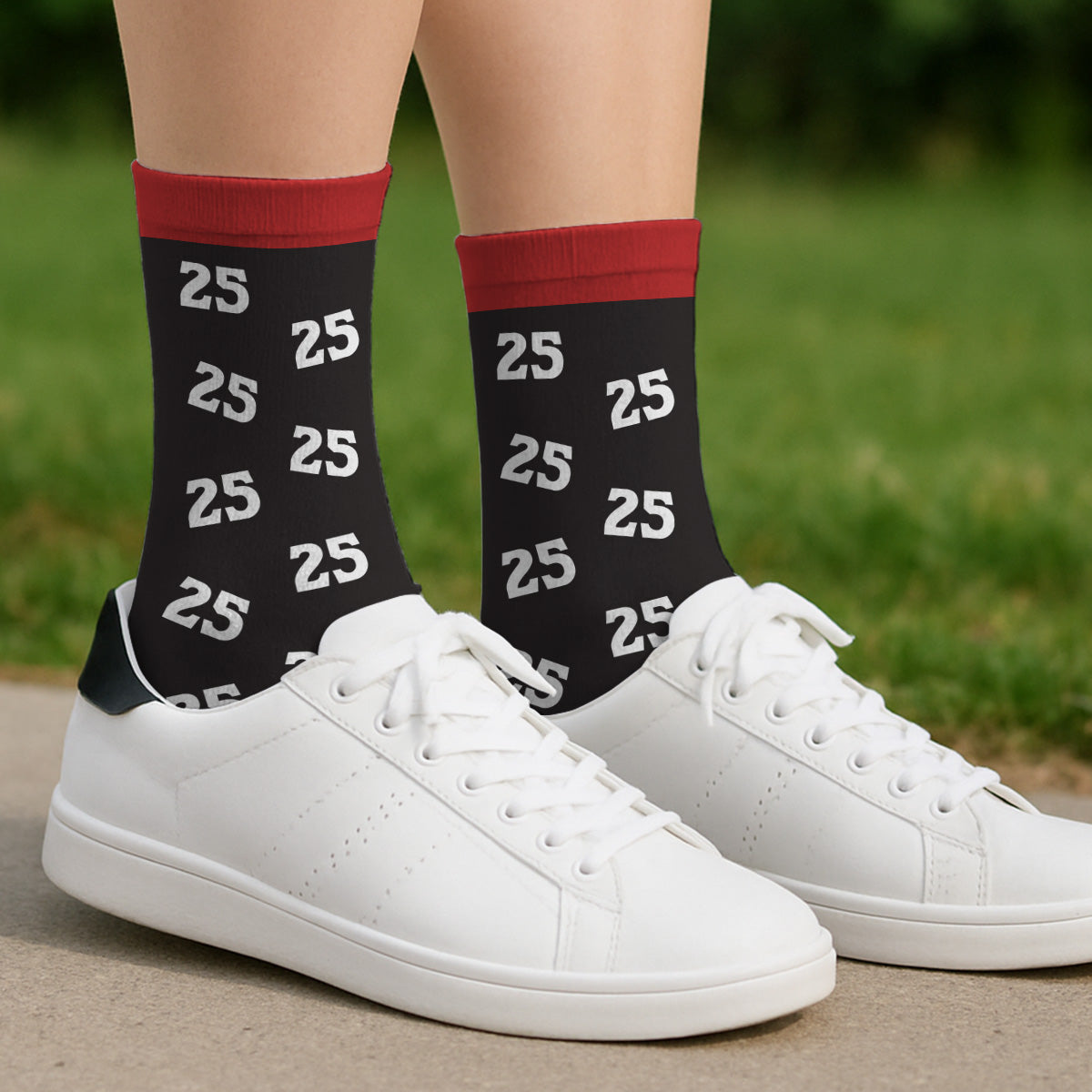 Custom Unique Footwear, Christmas Birthday Gift For Him & Her • Look This Good - Personalized Crew Socks