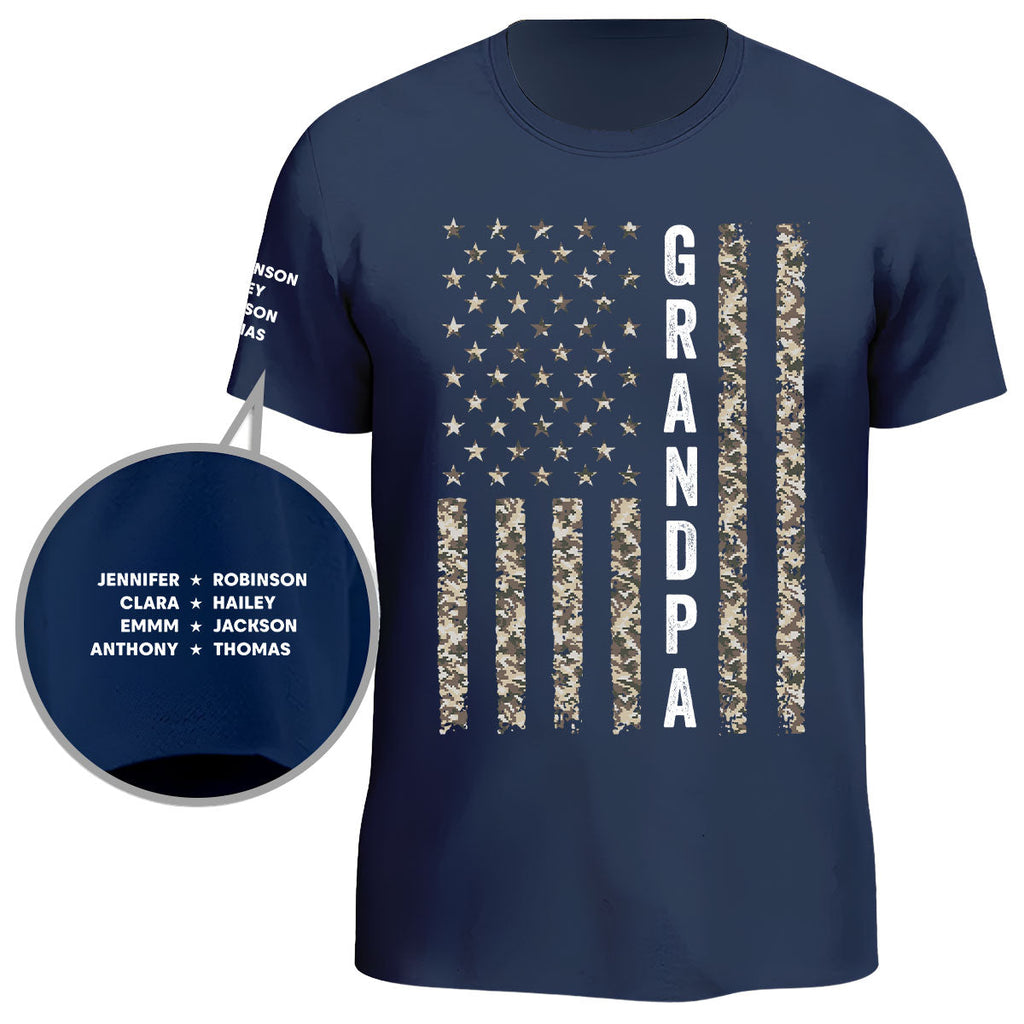 Custom Christmas & Birthday Gift for Dad, Grandpa • The Legend Daddy Papa - Personalized Shirt With Design On Sleeve