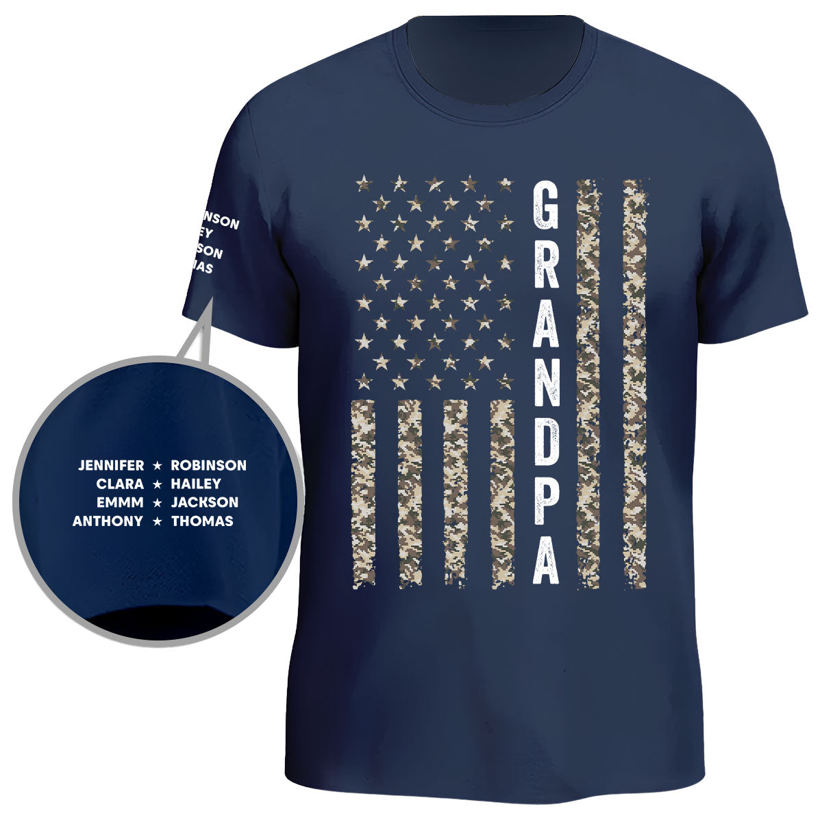 Custom Christmas & Birthday Gift for Dad, Grandpa • The Legend Daddy Papa - Personalized Shirt With Design On Sleeve