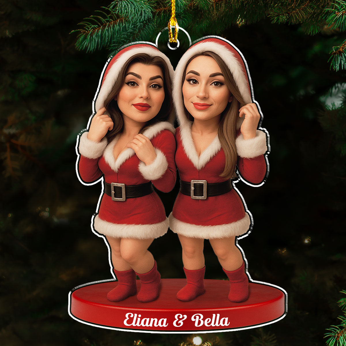 Custom Photo Friendship Christmas Ornament, Best Friend Gift • Smiles And Style - Personalized Acrylic Ornament