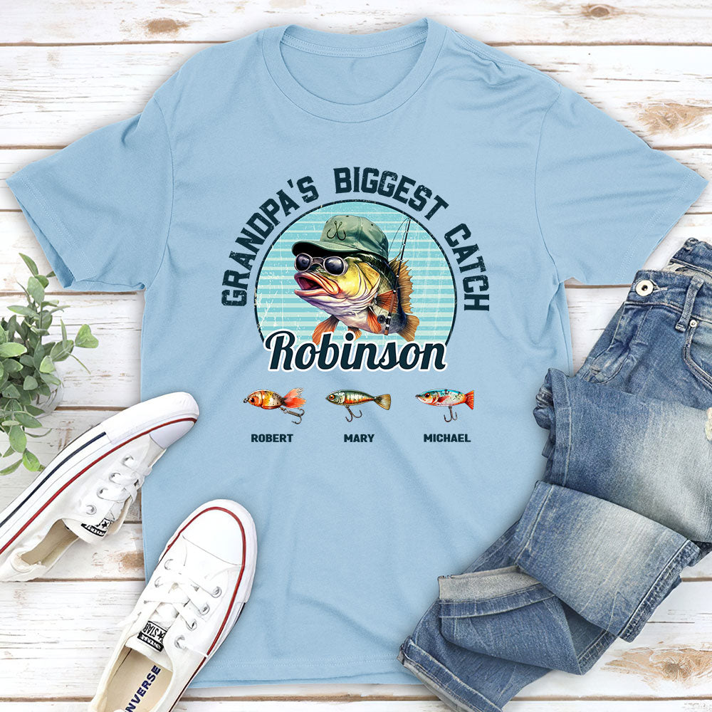 Custom Christmas & Birthday Gift for Dad, Grandpa • Biggest Catch - Personalized Shirt