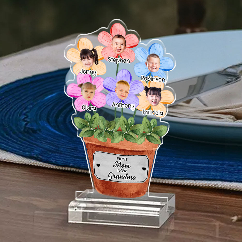 Custom Decor for Mom, Special Gift for Mother • Grandma Garden - Personalized Acrylic Plaque With Base
