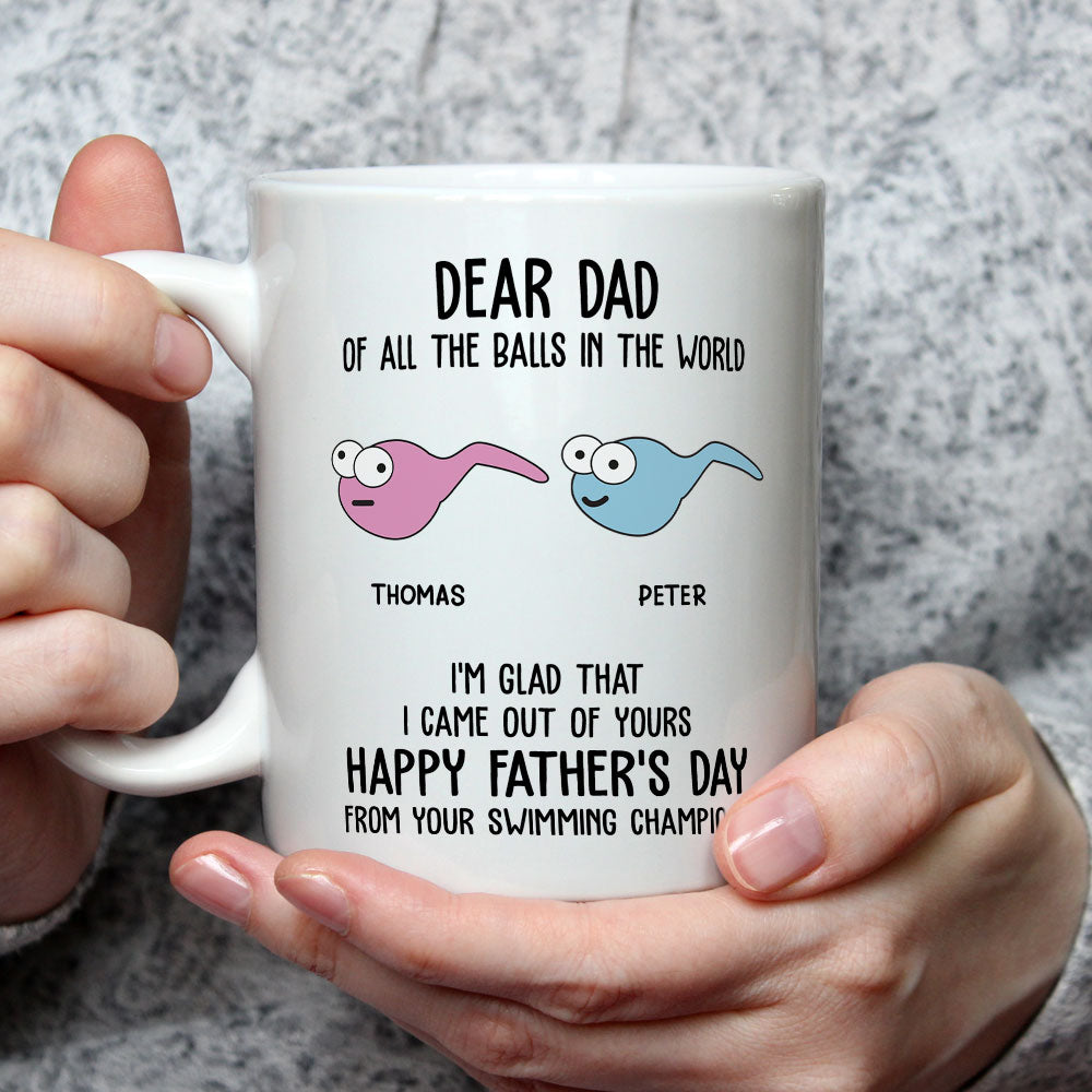Custom Father's Day, Special Gift for Dad & Grandpa • Swimming Champions - Personalized Coffee Mug