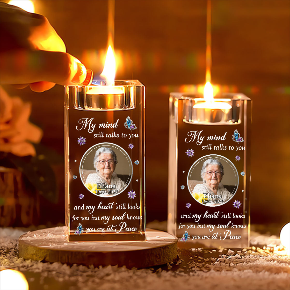 In My Mind - Personalized Crystal Candle Holder