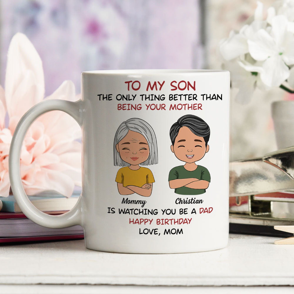 Custom Christmas & Birthday Gift for Son • From Mom To Son - Personalized Coffee Mug