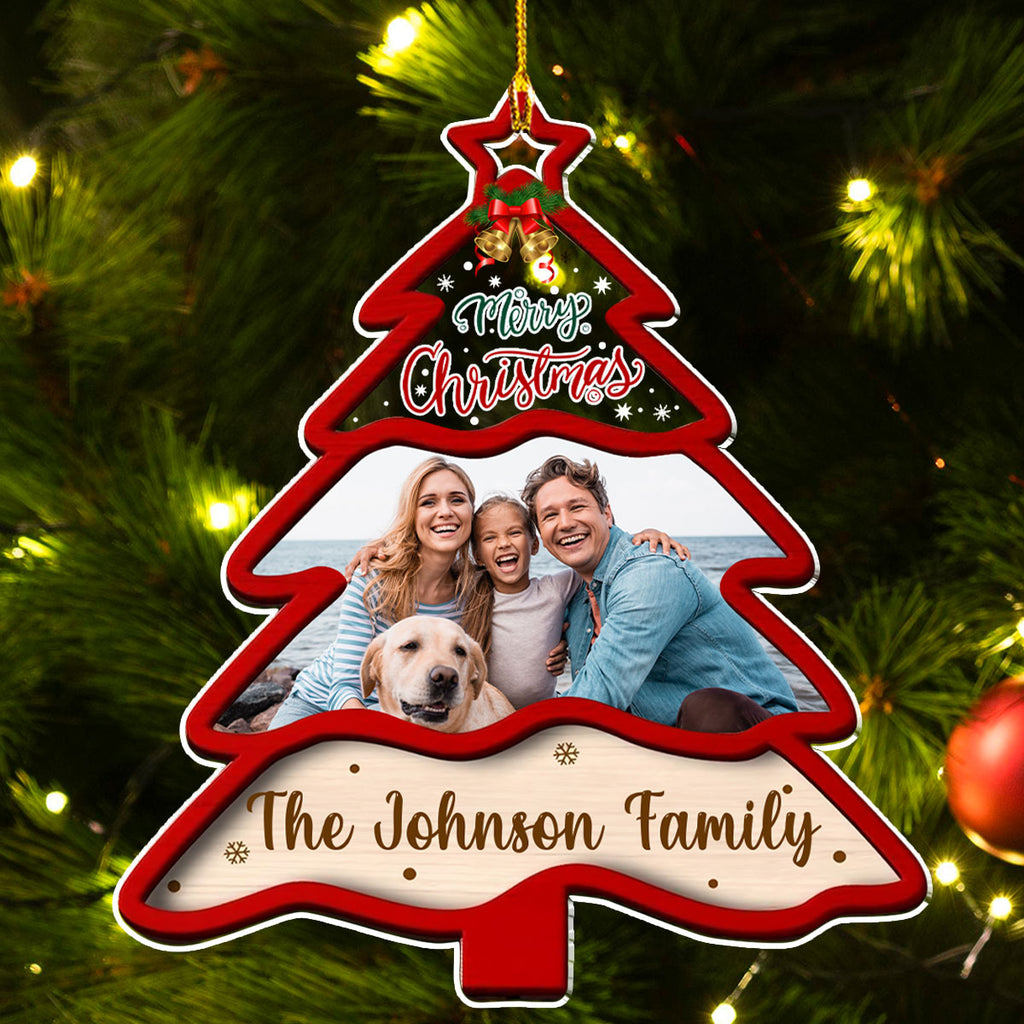 Custom Photo Family Ornament, Christmas Gift for Family Members • Winter Wonderland - Personalized Acrylic Ornament