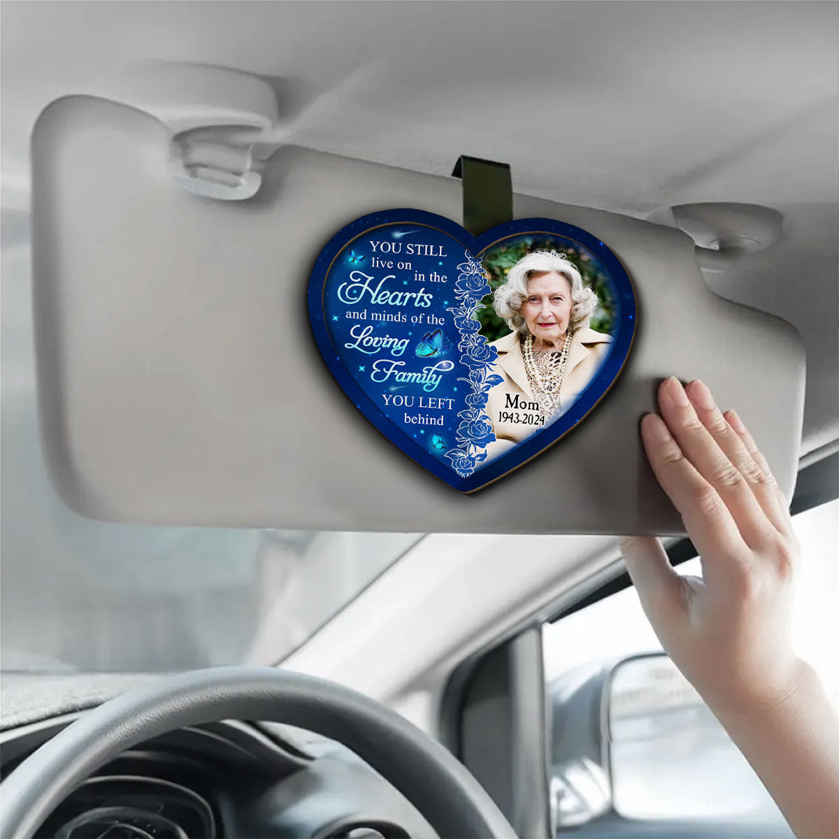 In My Heart - Personalized Car Visor Clip