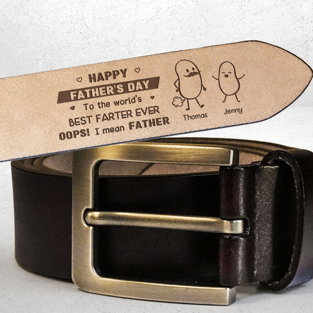 Best Father - Personalized Engraved Leather Belt