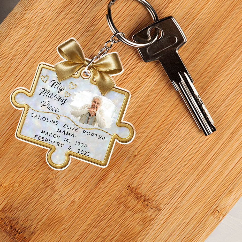 Our Missing Piece In Heaven - Personalized Acrylic Keychain
