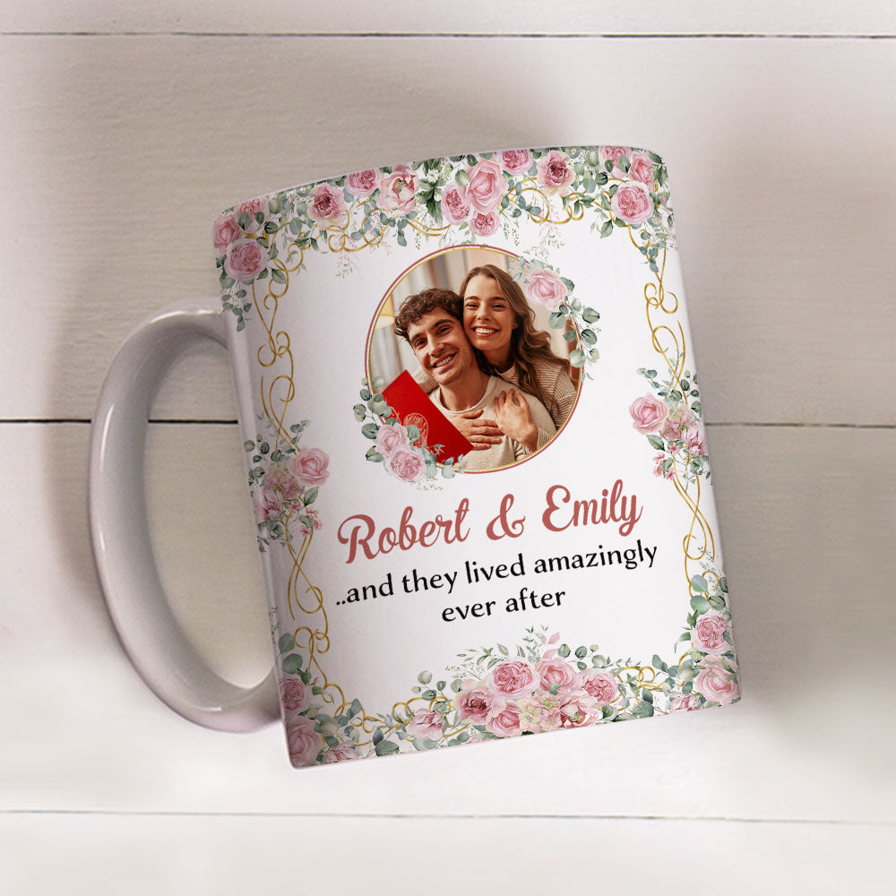 Custom Photo Anniversary Keepsake Gifts For Couple • They Lived Amazingly Ever After - Personalized Coffee Mug