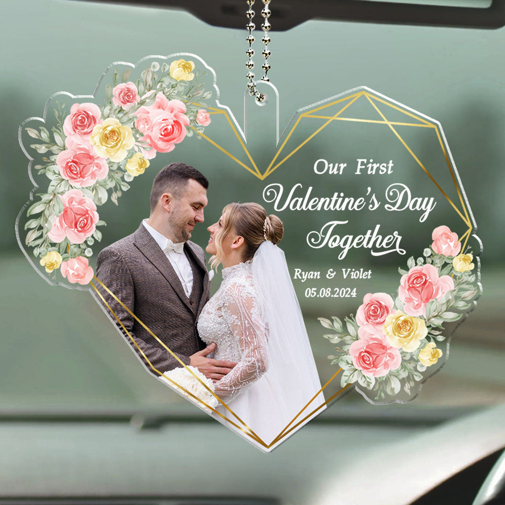 Our First Valentine Marriage - Personalized Car Ornament