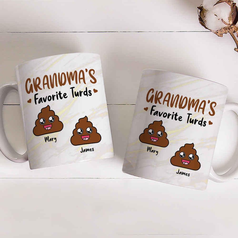 Custom Christmas & Birthday Gift for Mom • Mom Favorite Turds - Personalized Coffee Mug
