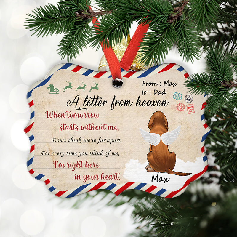 Custom Keepsake Christmas Ornament •  A Letter From Heaven - Personalized Aluminum Ornament