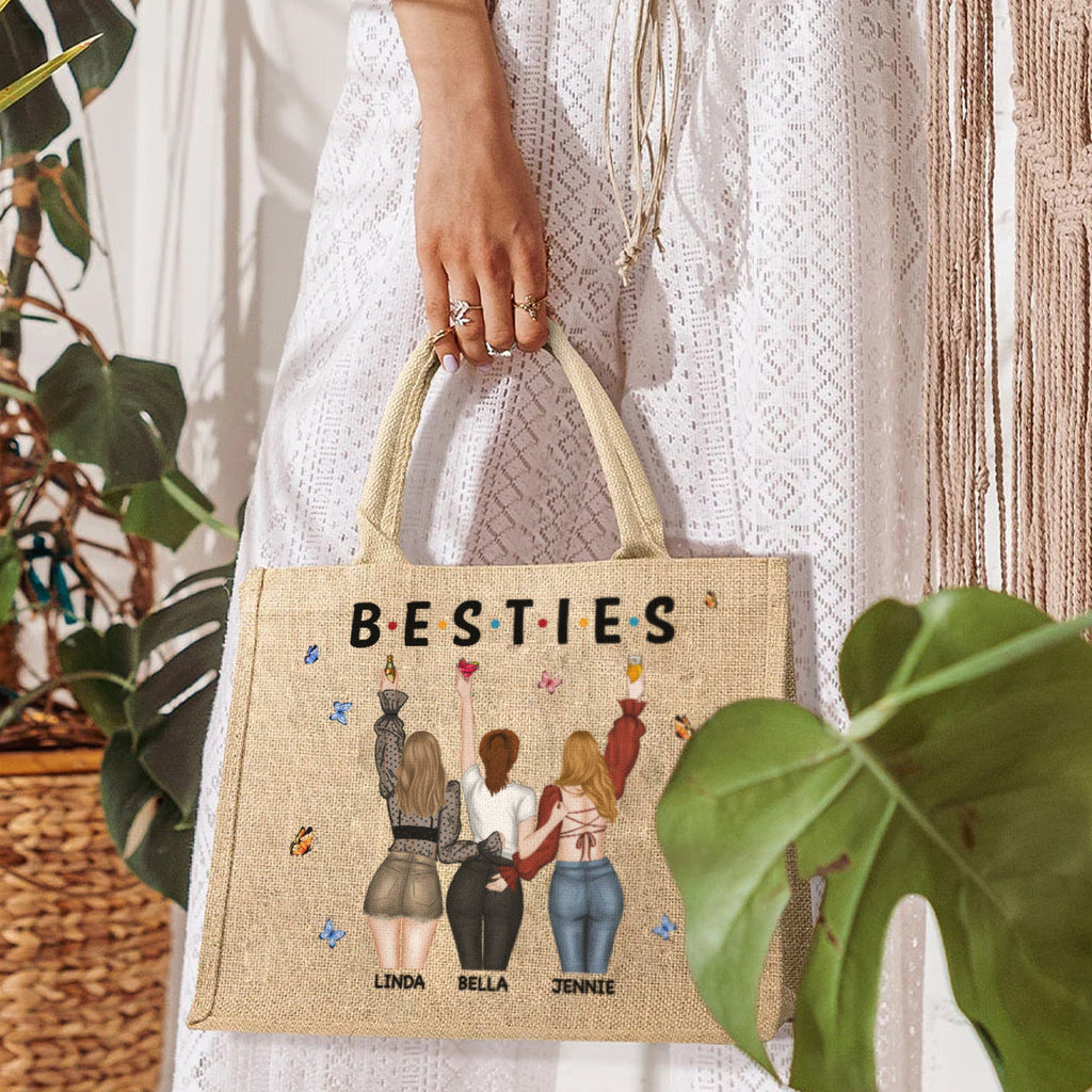 Sisters Together - Personalized Jute Tote Bag