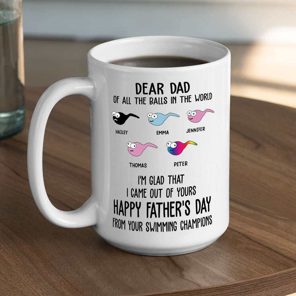 Custom Father's Day, Special Gift for Dad & Grandpa • Swimming Champions - Personalized Coffee Mug