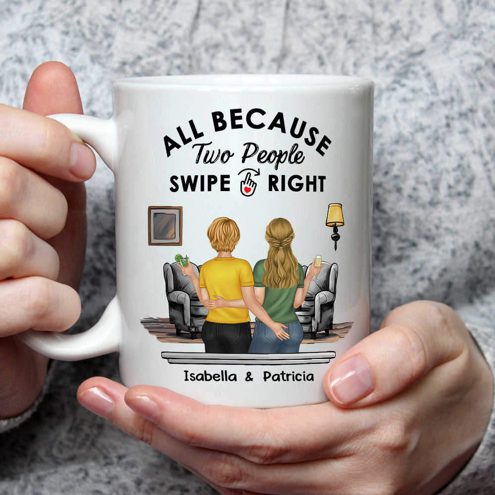 Custom Photo Anniversary Keepsake Gifts For Couple • All Because - Personalized Coffee Mug