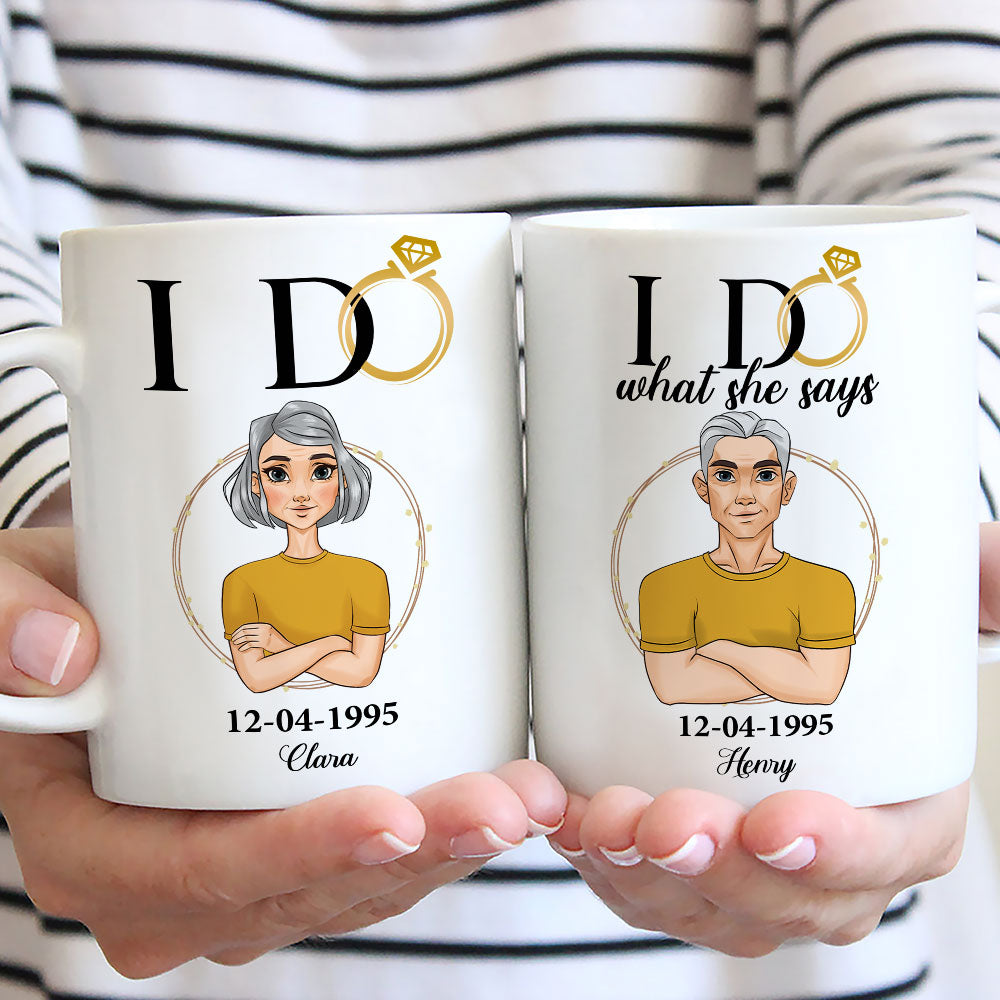 Custom Anniversary Keepsake Gifts For Couple • I Do - Personalized Coffee Mug