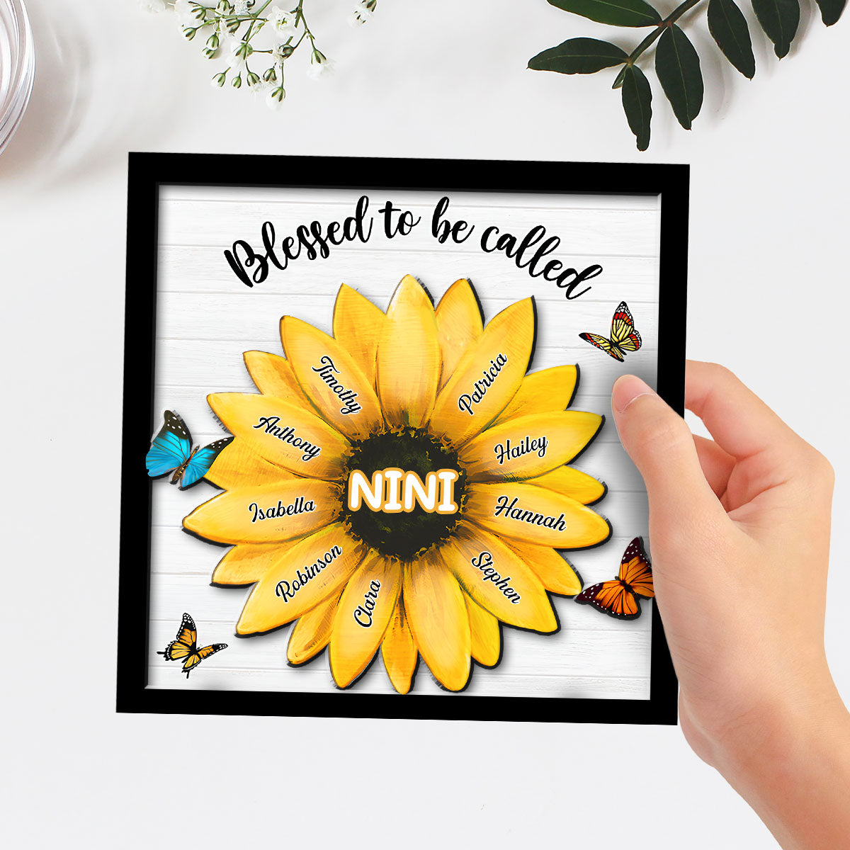 Custom Family Decor, Christmas Birthday Family Keepsake • Blessed To Be Called - Personalized Wooden Plaque