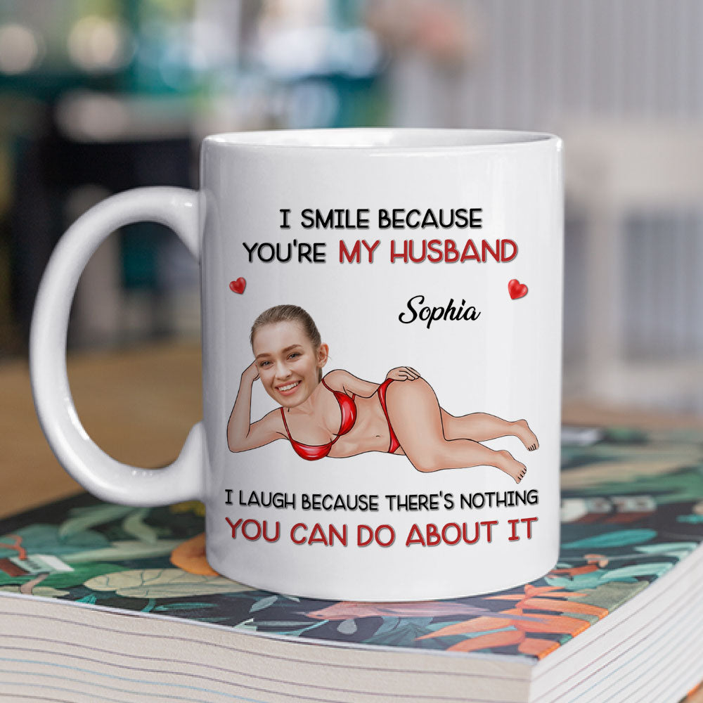 Custom Photo Anniversary Keepsake Gifts For Couple • Because You Are My Husband - Personalized Coffee Mug