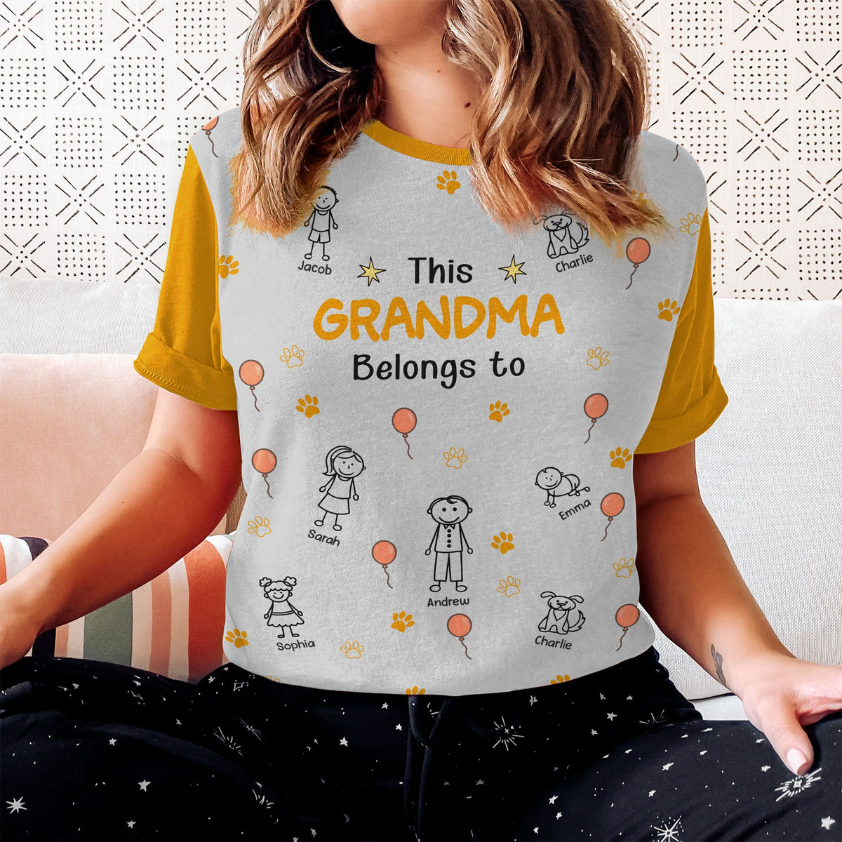 Custom Christmas & Birthday Gift for Grandma • This Grandma Is Ours - Personalized All-over-print T-shirt