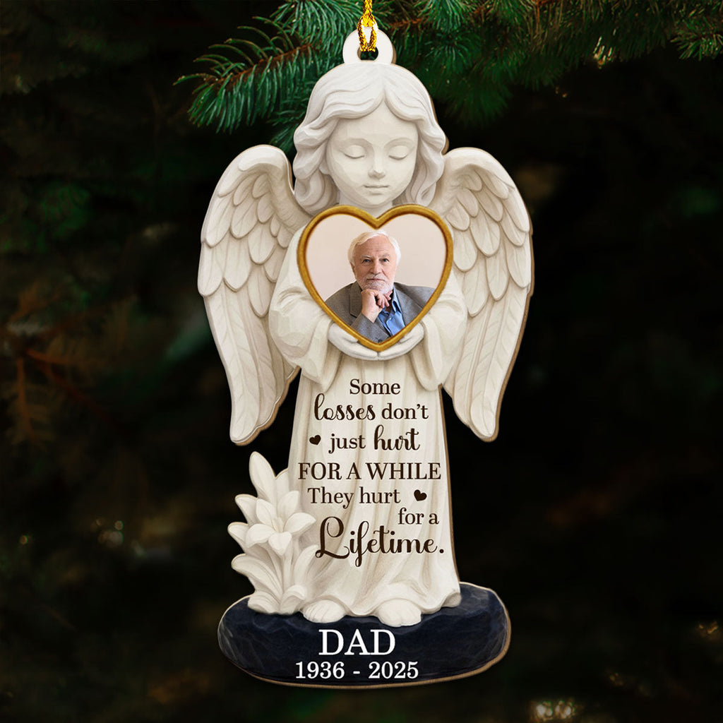 Custom Photo Memorial Christmas Ornament, Sympathy Keepsake • Missing You Always - Personalized 3D Effect Wood Ornament