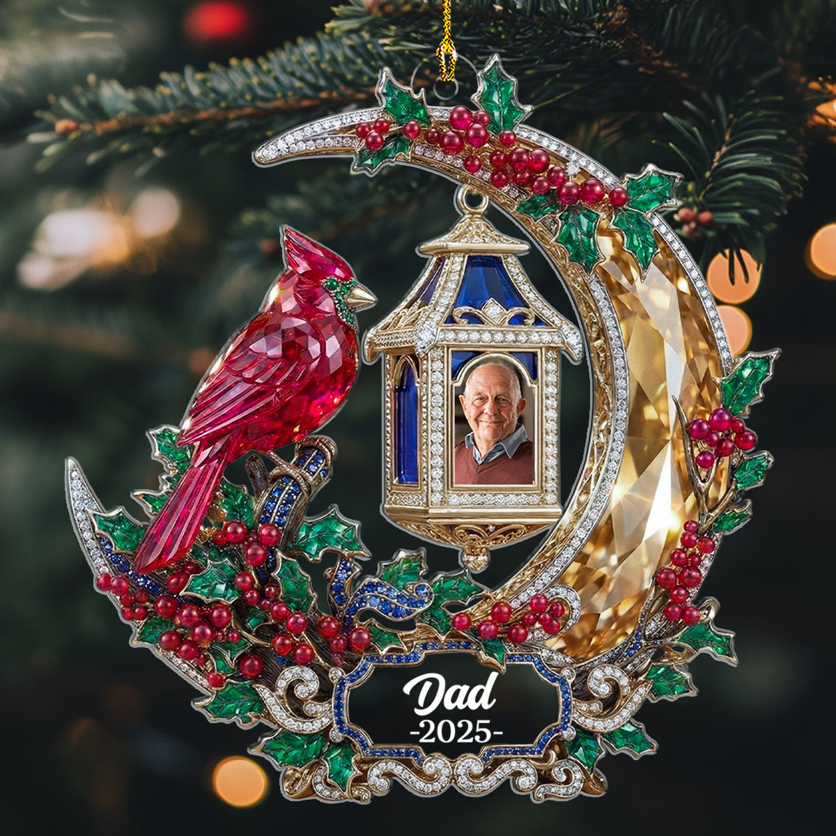 Custom Photo Memorial Christmas Ornament, Sympathy Keepsake • In Loving Memory Christmas 2025 - Personalized Acrylic Ornament