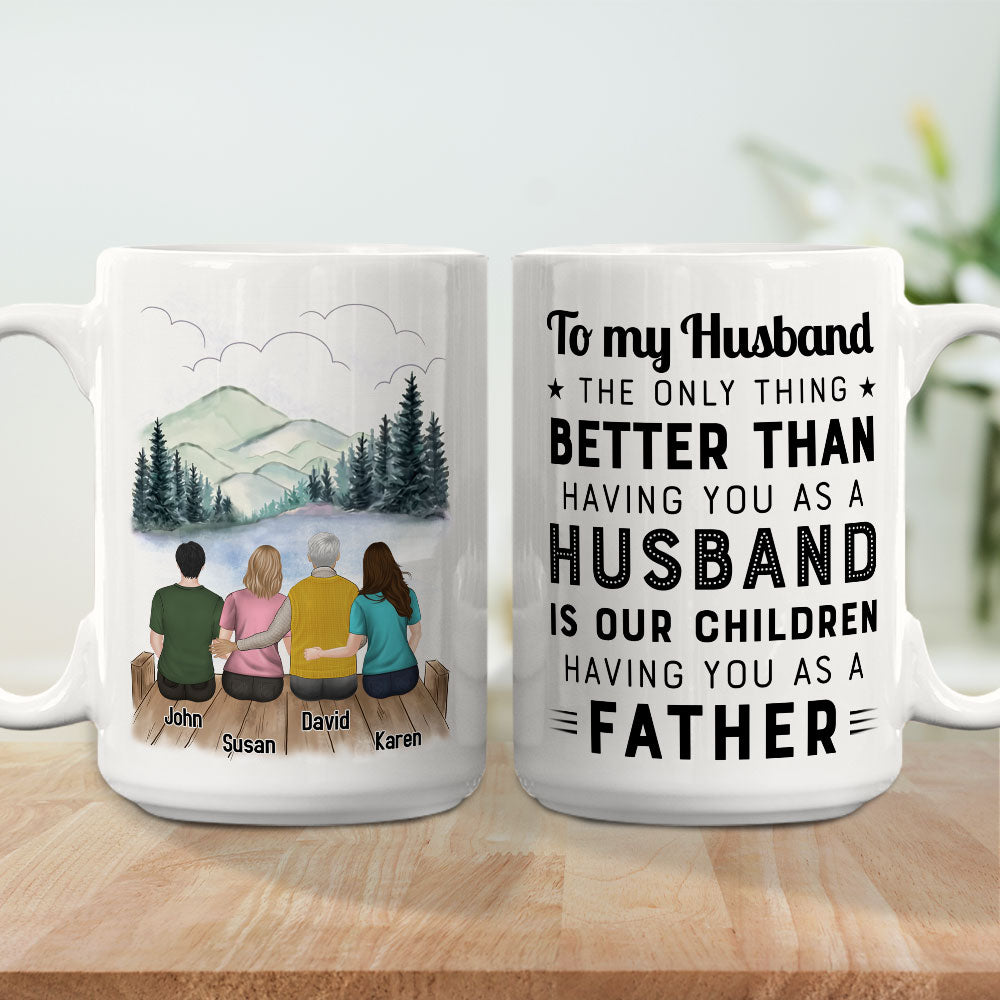 Custom Father's Day, Special Gift for Dad & Grandpa • To My Husband - Personalized Coffee Mug