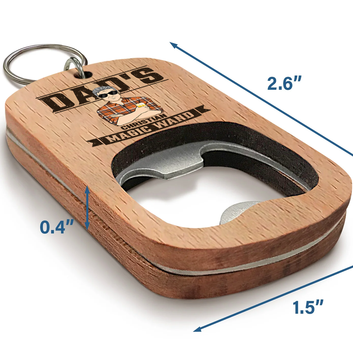 Dads Survival - Personalized Bottle Opener Keychain