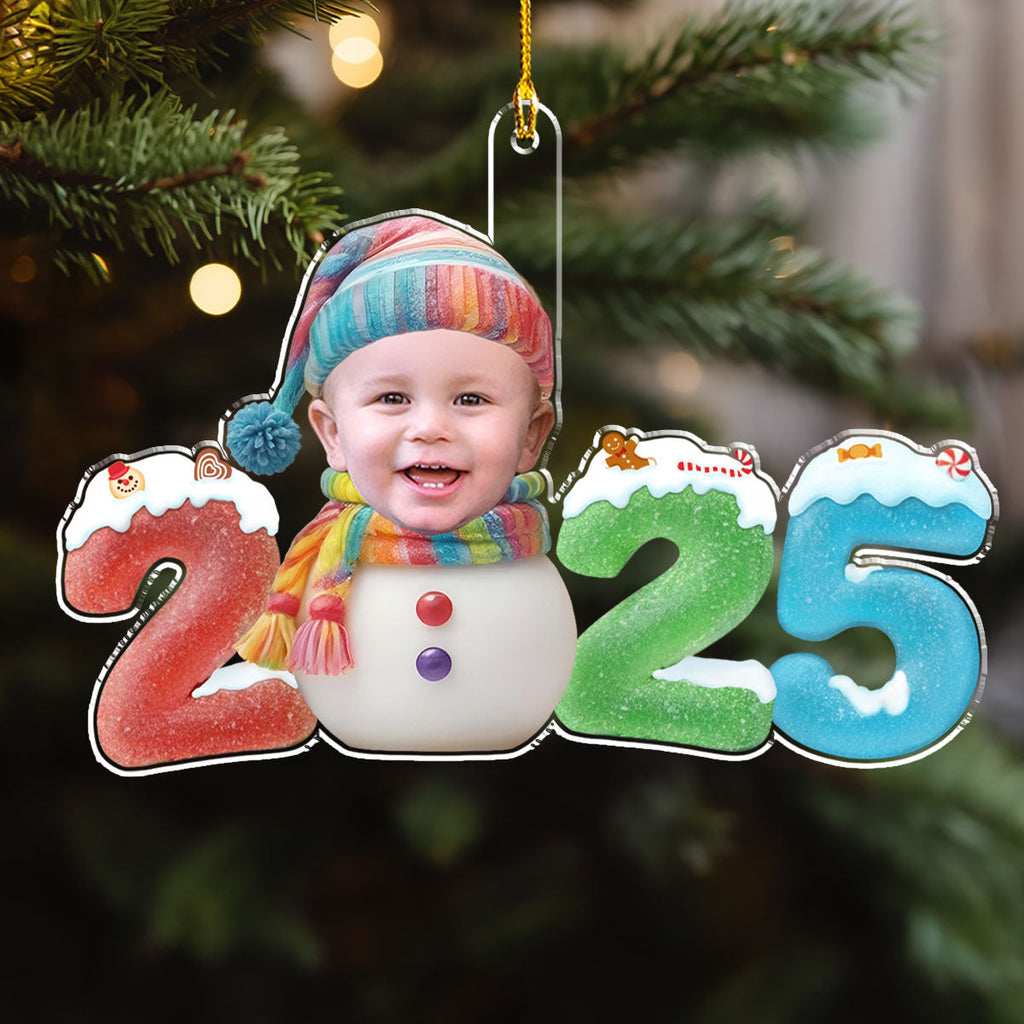 Custom Photo Family First Christmas Ornament • Baby First Christmas 2025 Ver 2 - Personalized Acrylic Ornament