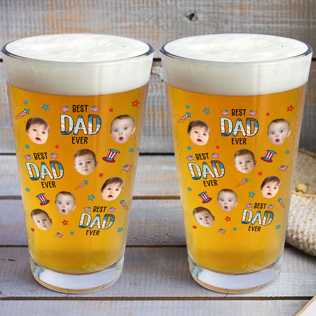 Best Dad In USA - Personalized Beer Glass