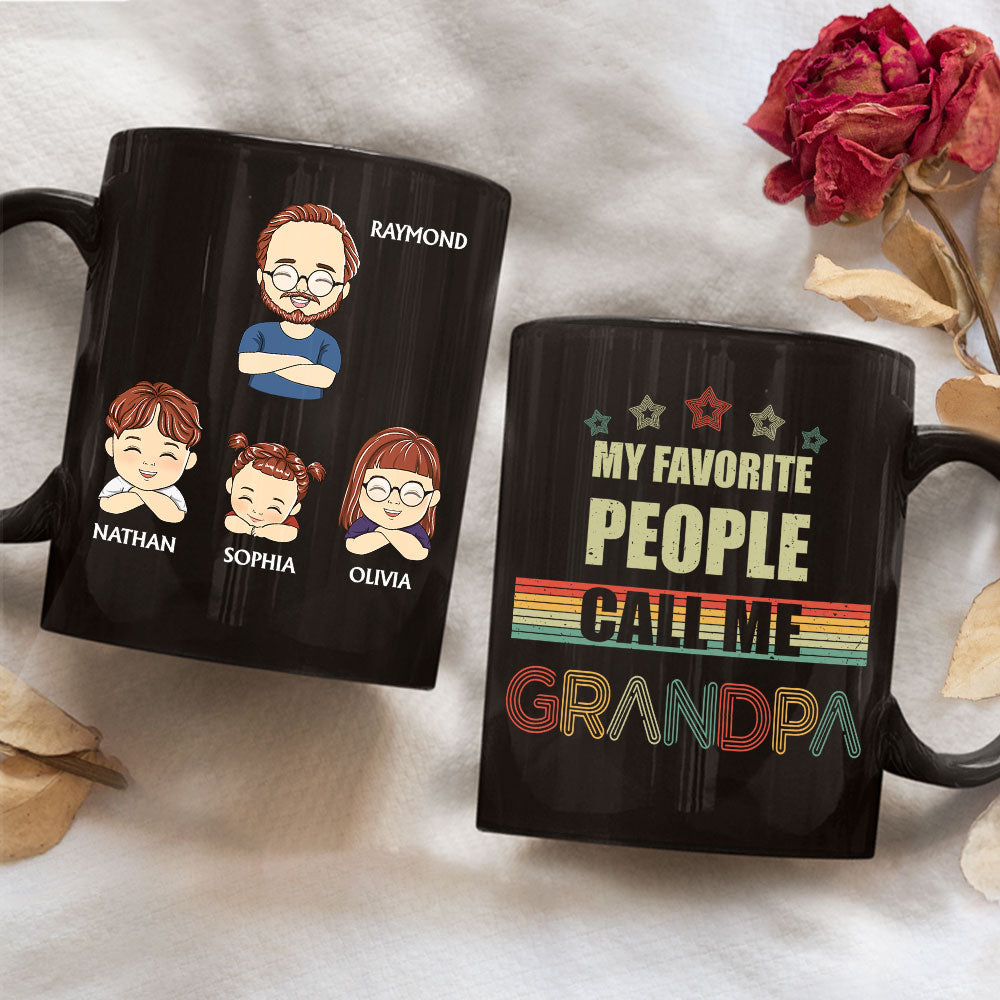 Custom Christmas & Birthday Gift for Dad • My Favorite People Call Me Papa - Personalized Coffee Mug