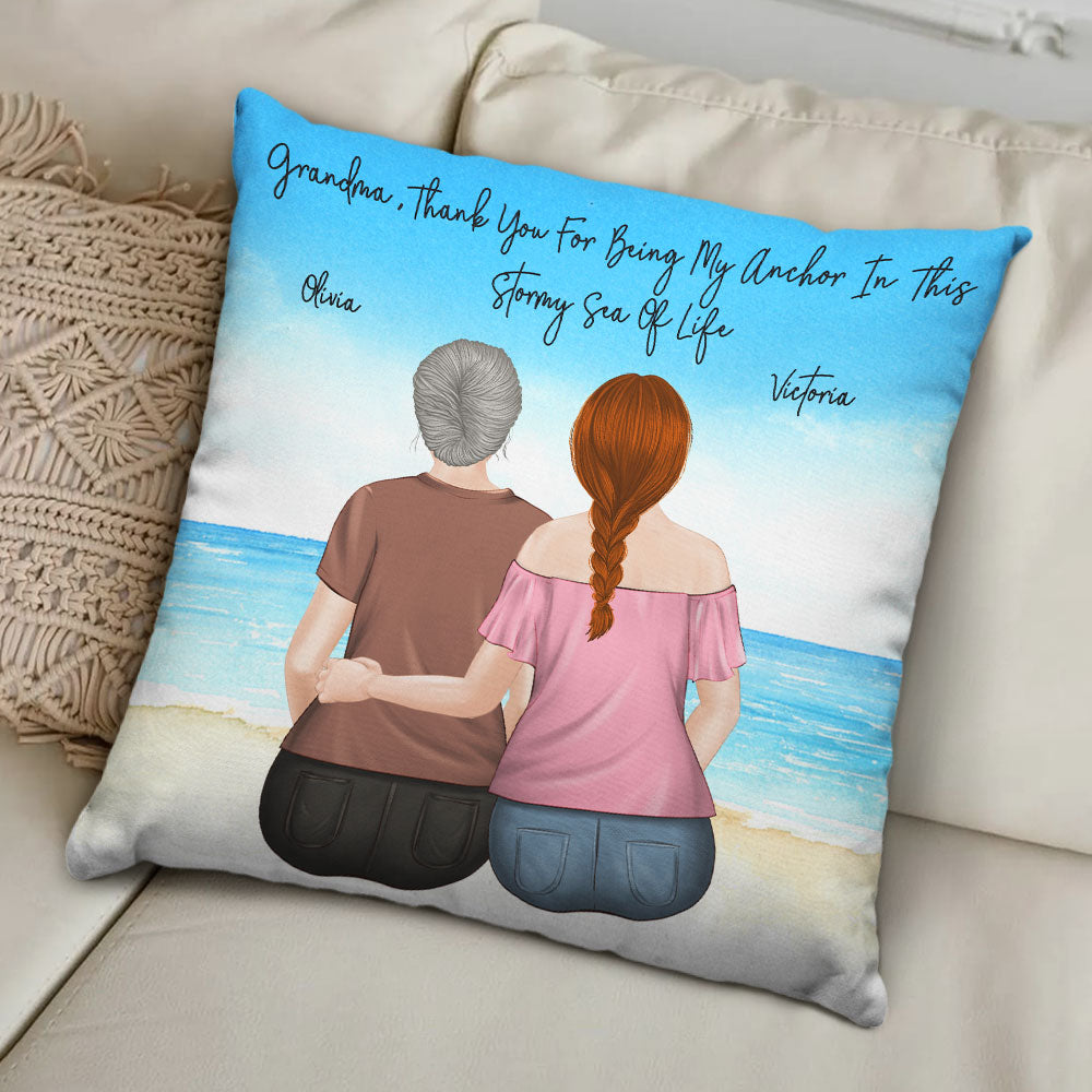 Mother And Daughter Forever Linked Together - Personalized Throw Pillow