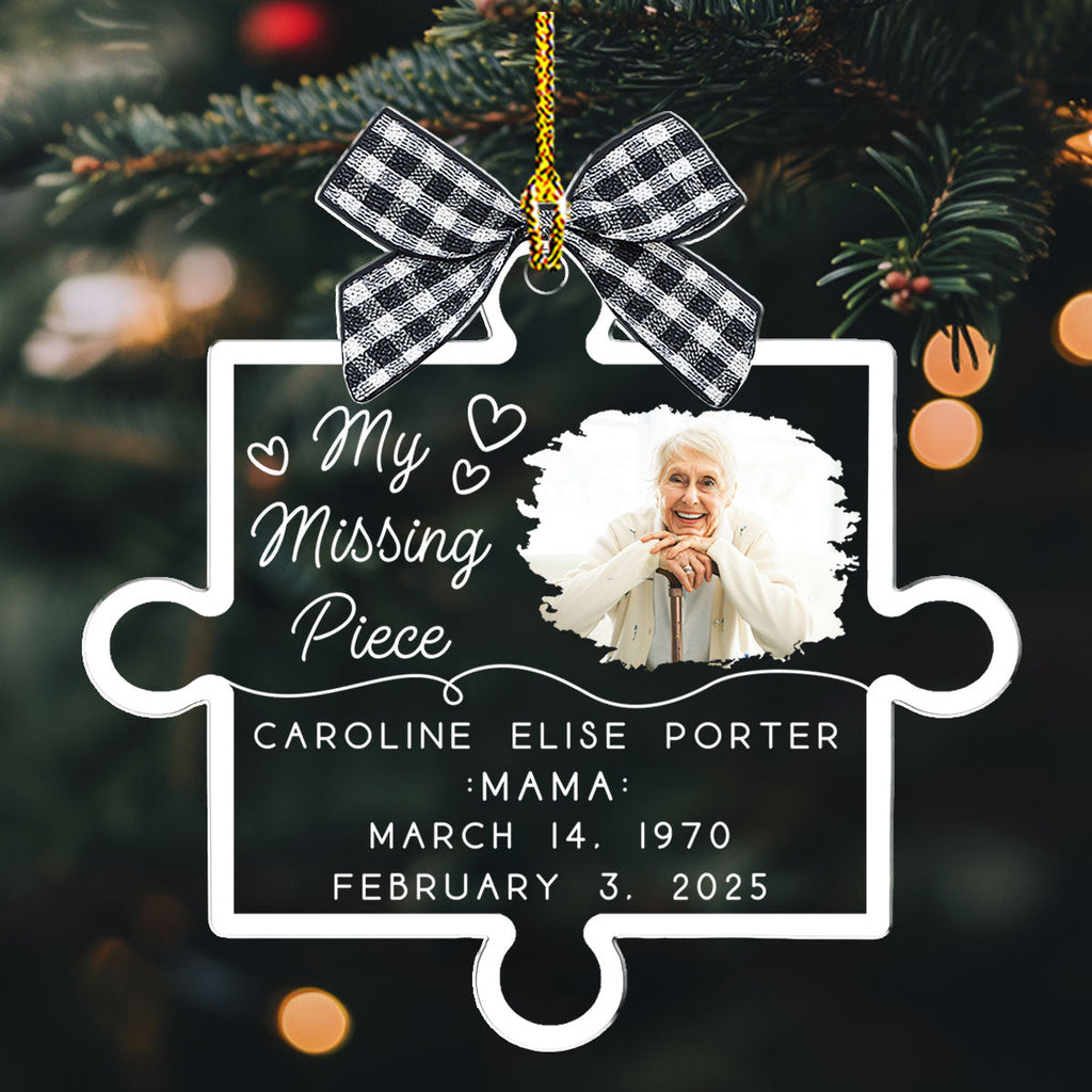 Custom Photo Memorial Christmas Ornament, Sympathy Keepsake • Forever Loved Never Forgotten Always - Personalized Acrylic Ornament