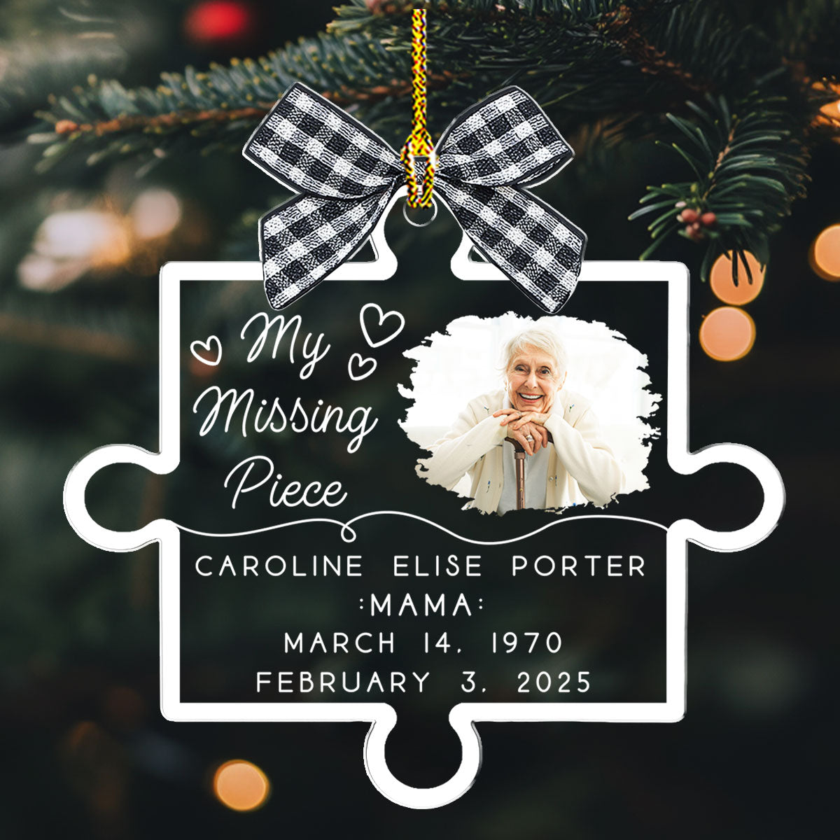 Custom Photo Memorial Christmas Ornament, Sympathy Keepsake • Forever Loved Never Forgotten Always - Personalized Acrylic Ornament