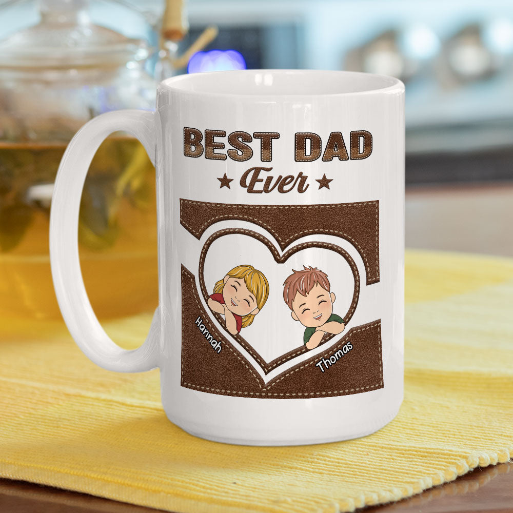 Custom Father's Day, Special Gift for Dad & Grandpa • In Daddy Heart - Personalized Coffee Mug