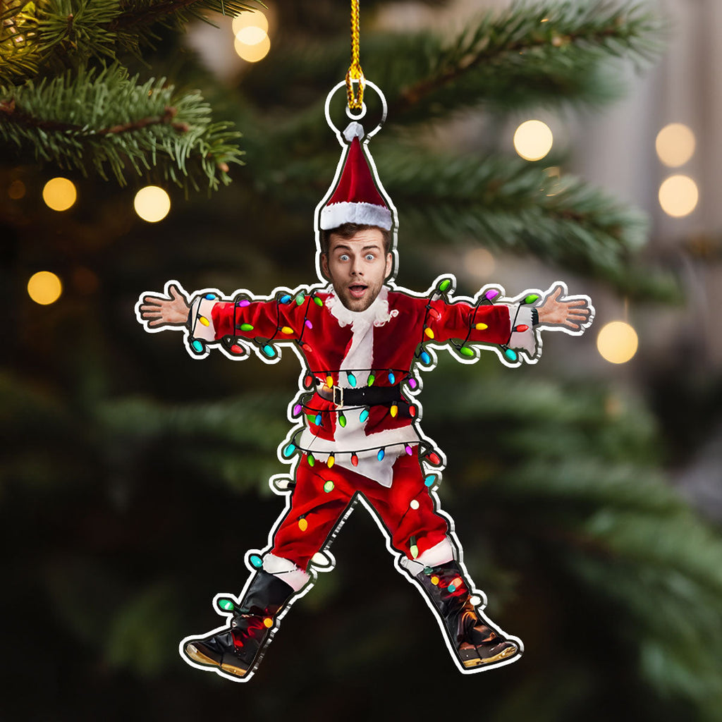 Custom Photo Family Ornament, Christmas Gift for Family Members • Funny Christmas Shocked Face - Personalized Acrylic Ornament