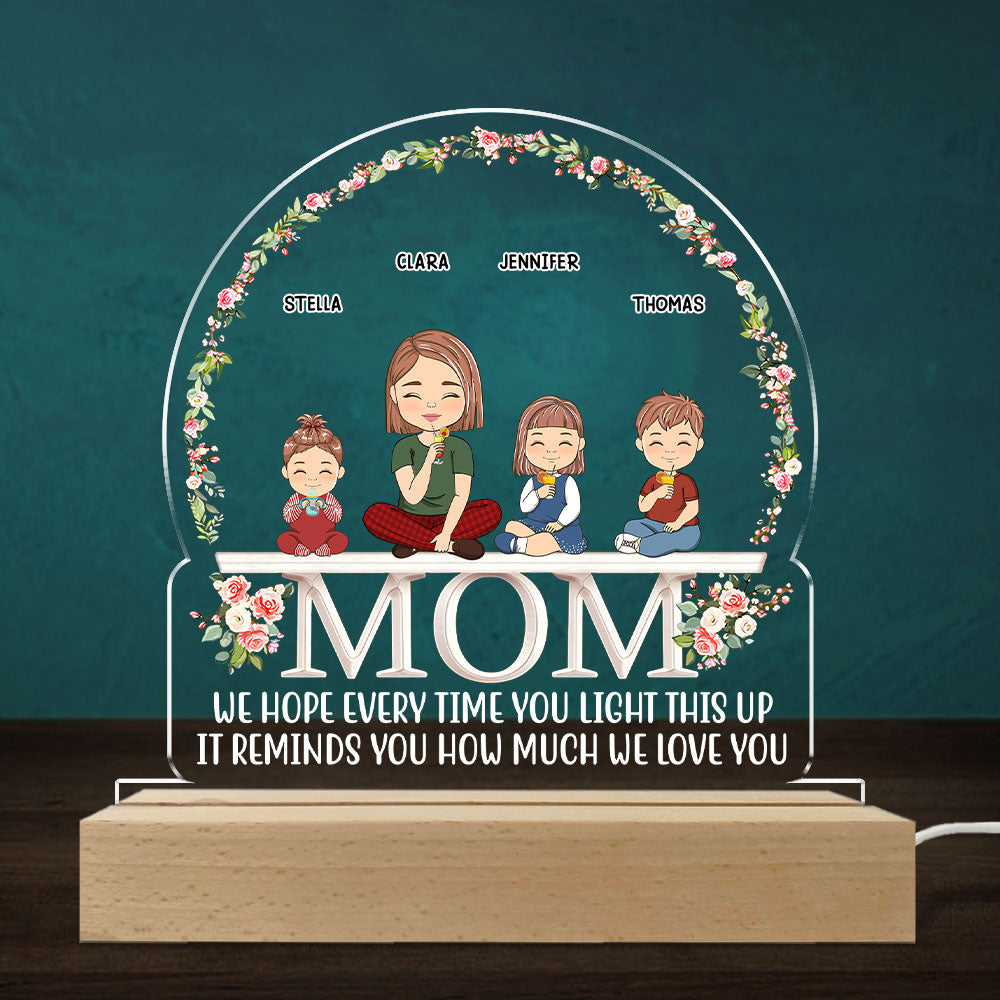 Custom Gift for Mom Grandma, Mother's Day Birthday • How Much We Love You - Personalized LED Light