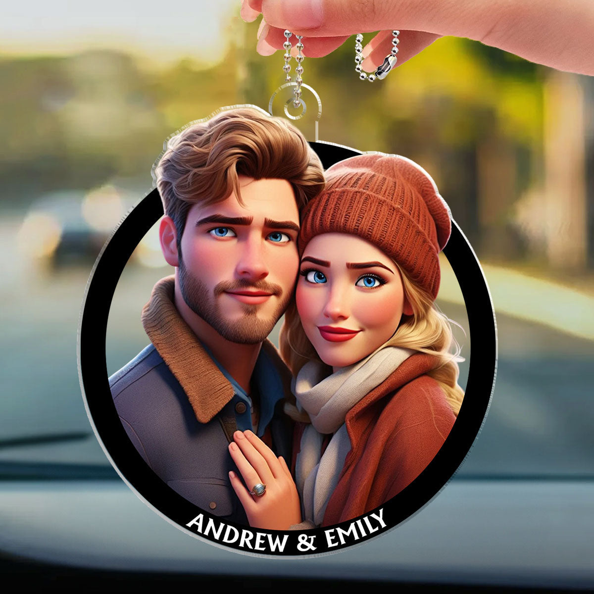 Cartoon Drive Safe My Love - Personalized Car Ornament