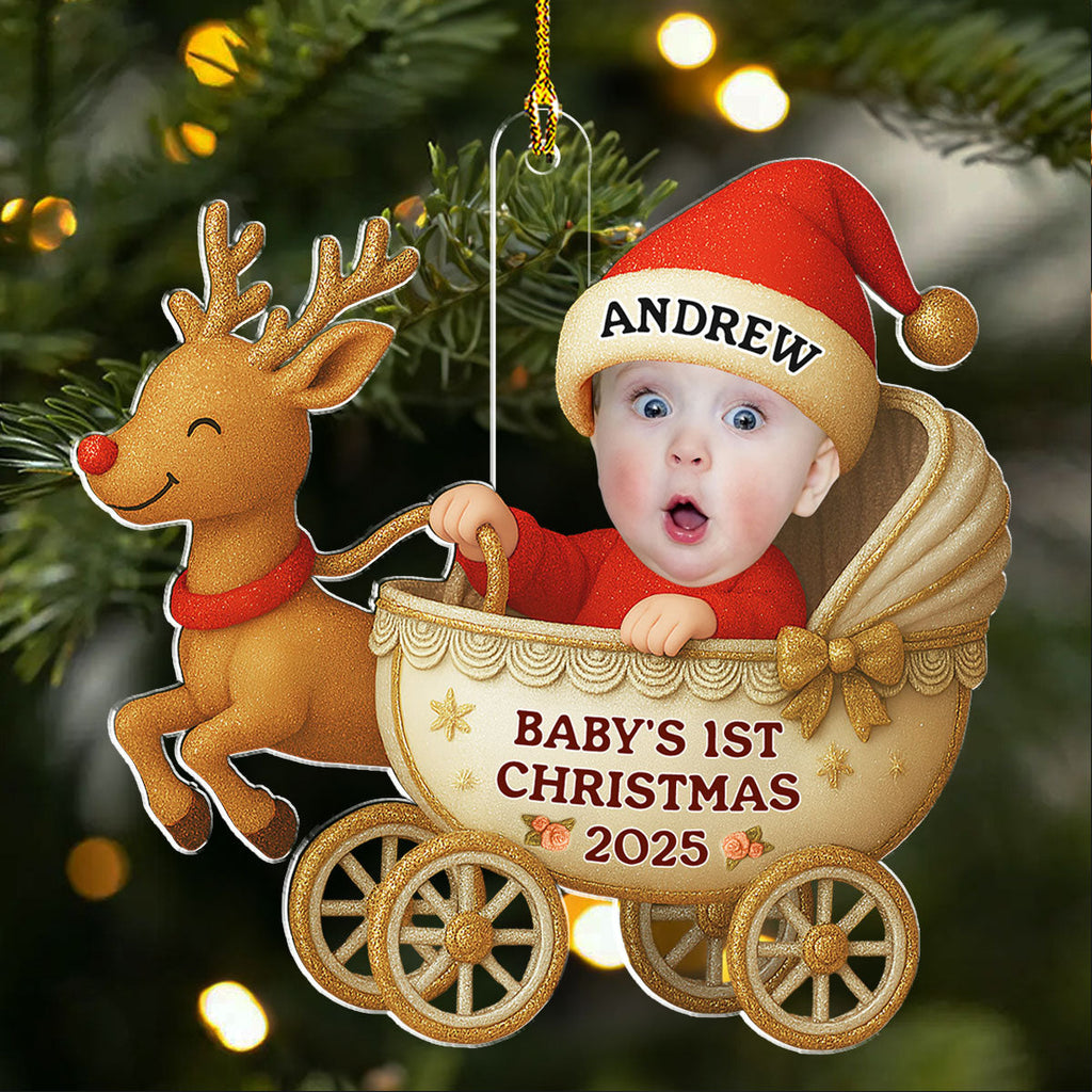 Custom Photo Family First Christmas Ornament • Tiny Blessing First Christmas Photo - Personalized Acrylic Ornament