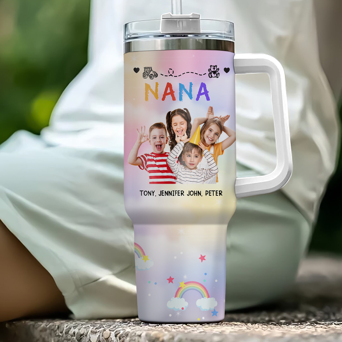 Custom Photo Christmas Birthday Gifts For Mom • Nana Mama Mommy Grandma - Personalized 40 Oz Tumbler