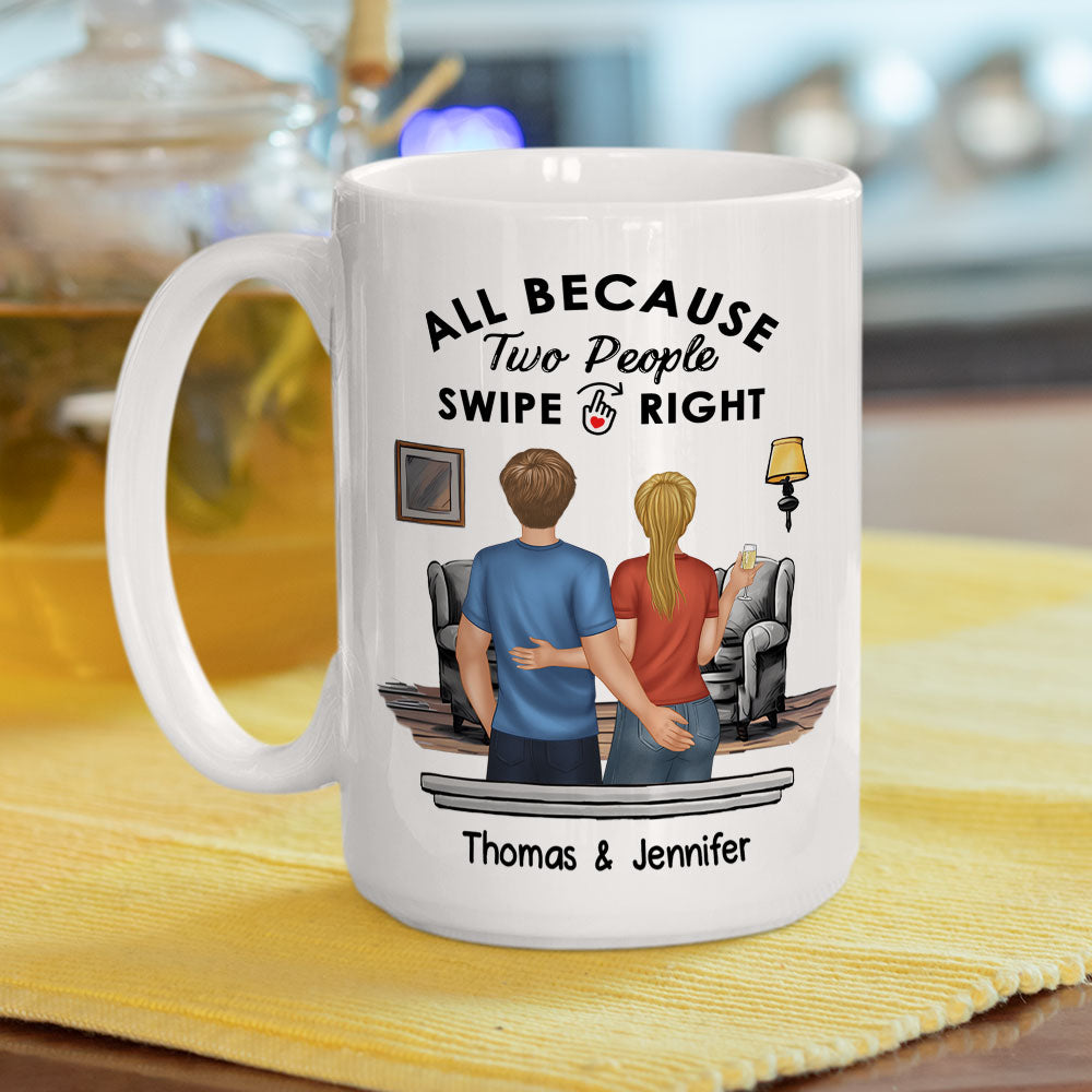 Custom Photo Anniversary Keepsake Gifts For Couple • All Because - Personalized Coffee Mug
