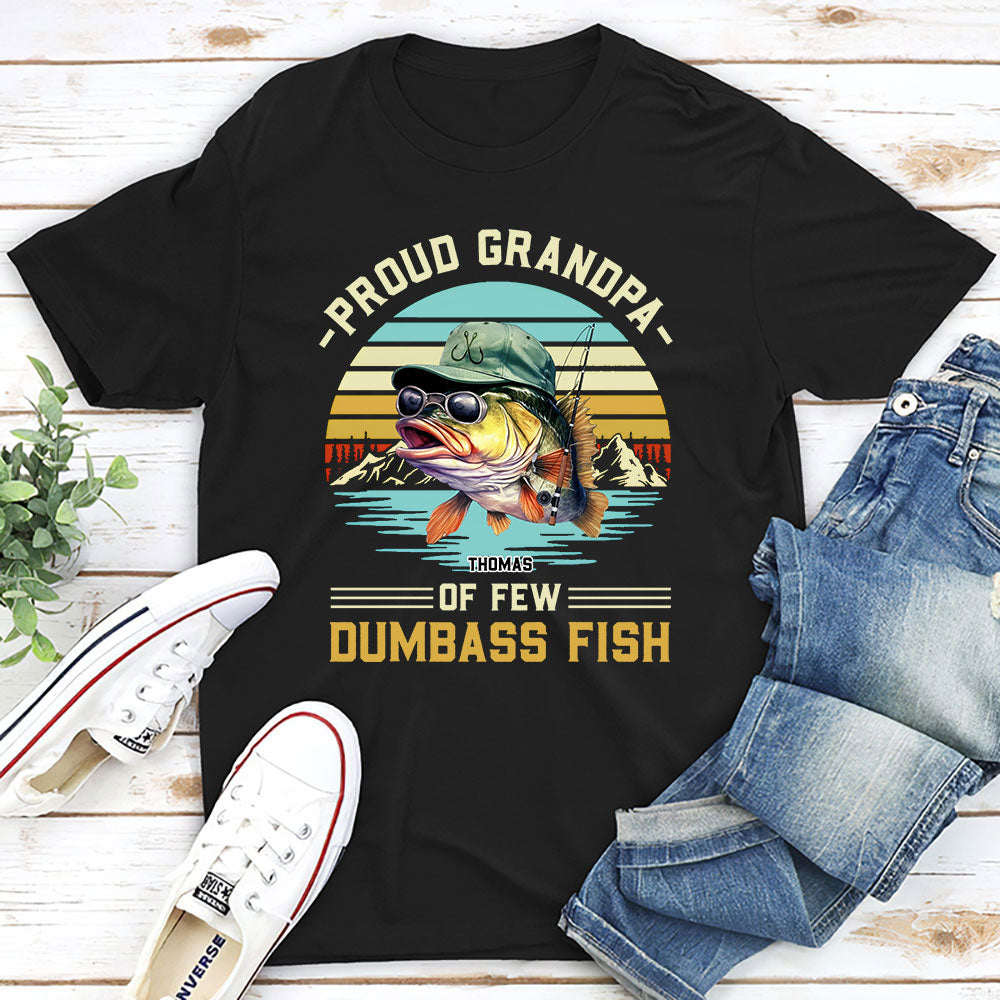 Custom Christmas & Birthday Gift for Dad, Grandpa • DUMBASS FISH - Personalized Shirt