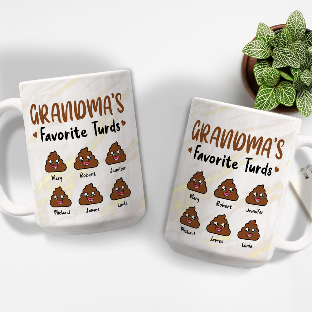 Custom Christmas & Birthday Gift for Mom • Mom Favorite Turds - Personalized Coffee Mug