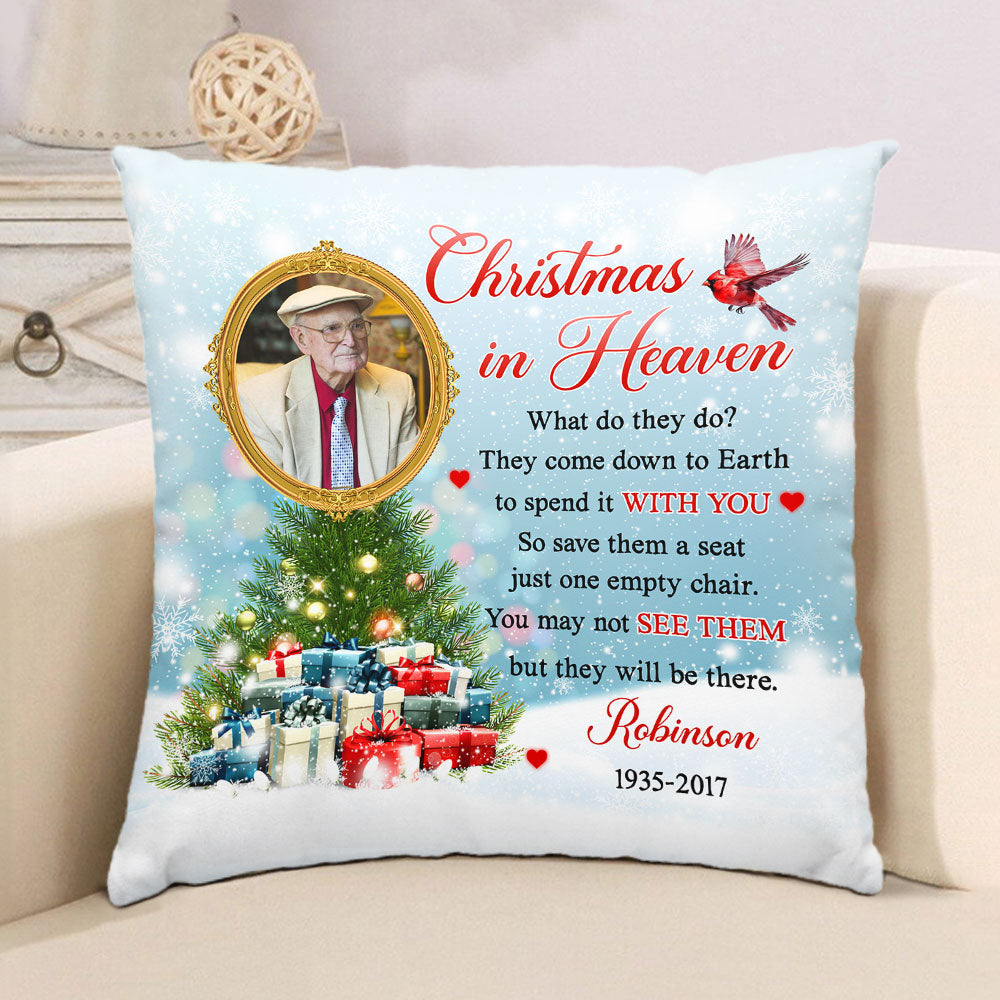 Christmas In Heaven - Personalized Throw Pillow